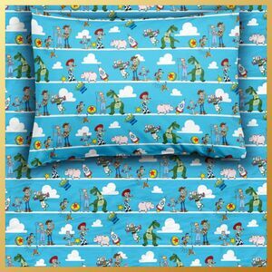 Little Sleepies Disney Pixar Toy Story Pals Blue Twin Sheet Set NIB